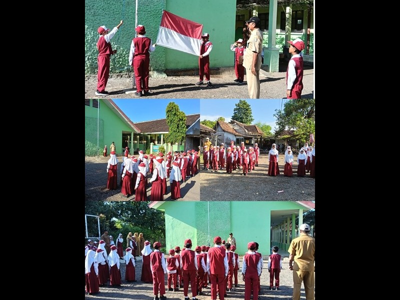 UPACARA BENDERA HARI PERTAMA MASUK SETELAH LIBUR RAMADHAN
